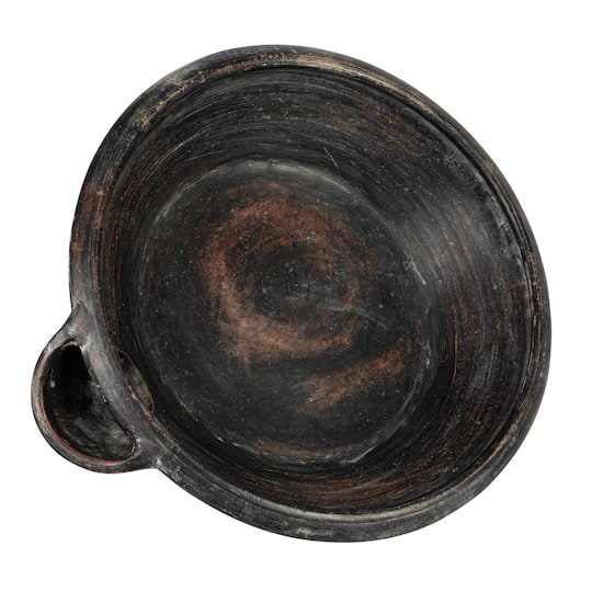Hello Honey® 22" Black Decorative Vintage Clay Bowl with Handle